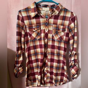 Long Sleeve button down Flannel Size S